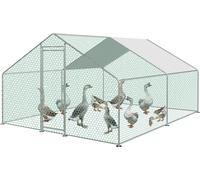 TolleTour Poulailler Enclos XXL avec serrure Acier galvanisé Poulailler pour petits animaux Enclos pour volailles Cage pour oiseaux Cage pour animaux domestiques 3x4x2m