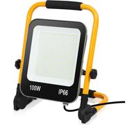 TolleTour Projecteur 100W trépied Projecteur LED Blanc froid Jaune Trépied Projecteur de chantier Lampe de chantier Extérieur Intérieur Jardin Garage