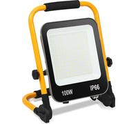 TolleTour Projecteur LED blanc froid 100W trépied Projecteur de chantier LED Projecteur de travail avec support et câble d'alimentation étanche IP66 pour garage, jardin, chantier