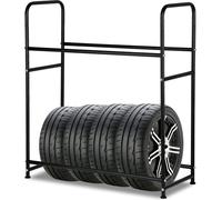 TolleTour Rayonnage pour pneus ,jusqu'à 8 pneus,107x46x117cm ,180kg charge admissible, ,noir,avec housse de protection pour pneus
