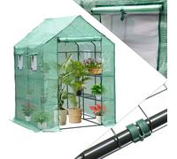 TolleTour Serre en film plastique pour tomates, avec film grillagé pour jardin pour la culture, toit pointu, vert, 143x143x195 cm (LxlxH) réutilisable