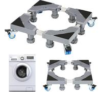 TolleTour Socle pour lave-linge avec 4 roues doubles + 8 pieds réglables en hauteur jusqu'à 350 kg pour surélever les gros appareils