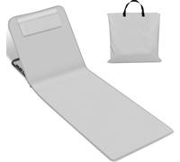 TolleTour Tapis de plage avec sangle avec appuie-tête Dossier réglable 600D polyester gris clair 1 pièce 145cm x 47cm