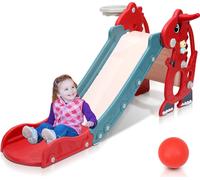 TolleTour Toboggan pour enfants 4 en 1 Toboggan de jardin pour 1-6 ans Mini Jeu d'enfant