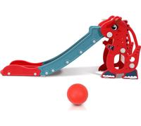 TolleTour Toboggan pour enfants bébé 145 cm Toboggan de jardin 4 en 1 Toboggan Basketball Rouge