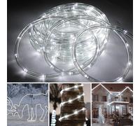 TolleTour Tuyau lumineux LED Set complet avec accessoires Chaîne lumineuse éclairage blanc froid 40 mètres LED pour intérieur/extérieur Noël éclairage décoration Tuyau lumineux