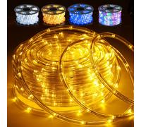 TolleTour Tuyau lumineux LED Set complet avec accessoires Chaîne lumineuse éclairage jaune 10 mètres LED pour intérieur/extérieur Noël éclairage décoration Tuyau lumineux