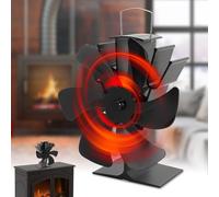 TolleTour Ventilateur de cheminée à 6 pales, ventilateur sans électricité pour cheminée poêles à bois, fonctionnement silencieux, ventilateur de poêle foyer poêles à bois / à bois
