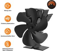 TolleTour Ventilateur de cheminée Ventilateur de poêle Ventilateur sans électricité 6 pales Ventilateur de chauffage Ventilateur Poêle sans électricité