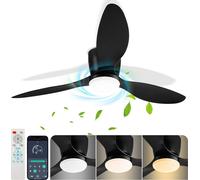 TolleTour Ventilateur de plafond LED avec éclairage et télécommande Dimmable Plafonnier Chambre Séjour 132CM