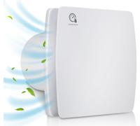 TolleTour Ventilateur de salle de bain Détecteur d'humidité Minuterie Ventilateur avec déflecteur de reflux Ventilateur mural 100mm