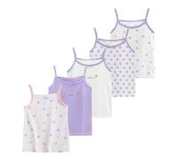 Tolmaiertu Filles Camisole Coton Gilets sous-vêtements Imprimés Débardeurs Doux sans Manches Enfants Gilets pour 2-10 Ans / 5 Pack