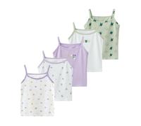 Tolmaiertu Filles Camisole Coton Gilets sous-vêtements Imprimés Débardeurs Doux sans Manches Enfants Gilets pour 2-10 Ans / 5 Pack