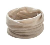 Tolospace Cache-cou d'hiver tricoté en fausse laine pour femme - Écharpe tube douce et légère pour temps froid, Thé au lait., 23x40cm/9"x15.7"