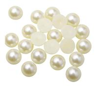 Tolospace Lot de 1 000 perles d'imitation demi-rondes en plastique blanc de 4 mm pour travaux manuels, nail art, décorations à faire soi-même