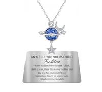 TOLOWOBK Collier pour femme et fille, cadeau pour ma fille, planète, collier étoile et lune, cadeau d'anniversaire pour fille, cadeau d'anniversaire pour fille de maman papa, Acier inoxydable, Pas de