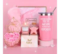 TOLOYE Cadeau Femme Original, Tasses Rose, Sels de Bain, Fleurs de Savon, Idée Cadeau Anniversaire, Noël, Fête des Mères, Saint Valentin