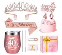 TOLOYE Coffret Cadeau 40 Ans Anniversaire Femme, Idée Cadeau Maman Soeur Amie, Echarpe Couronne
