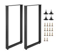 Tolstil Lot de 2 pieds de table carrés en métal noir de 100 cm, supporte jusqu'à 300 kg, parfait pour les tables de petit-déjeuner, de café, d'appoint et plus encore