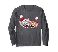 Tom and Jerry Best Pals Christmas Santa Hats Manche Longue