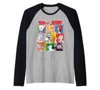 Tom and Jerry Character Squares Manche Raglan