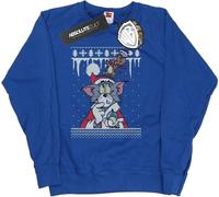 Tom And Jerry - "Christmas Fair Isle" Sweat-shirt pour femme BI11784 (XL) (Bleu roi)