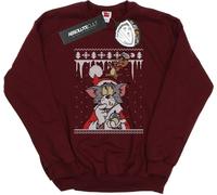 Tom And Jerry - "Christmas Fair Isle" Sweatshirt für Herren BI47003 (XXL) (Burgunderrot)