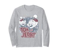 Tom and Jerry Christmas Santa Hats Retro Manche Longue