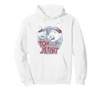 Tom and Jerry Christmas Santa Hats Retro Sweat à Capuche