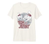 Tom and Jerry Christmas Santa Hats Retro T-Shirt Haut de Gamme