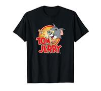 Tom and Jerry PAPL2328 Graphique Vintage T-Shirt, Homme, Noir, S