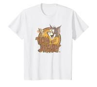 Tom and Jerry Water Damaged T-Shirt, Enfant, Blanc, 8 Ans