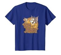 Tom and Jerry Water Damaged T-Shirt, Enfant, Bleu Royal, 6 Ans