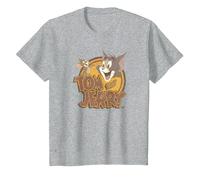 Tom and Jerry Water Damaged T-Shirt, Enfant, Gris Chiné, 12 Ans