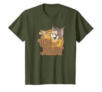 Tom and Jerry Water Damaged T-Shirt, Enfant, Olive, 3 Ans