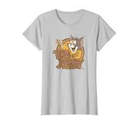Tom and Jerry Water Damaged T-Shirt, Femme, Argent, XXL