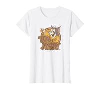 Tom and Jerry Water Damaged T-Shirt, Femme, Blanc, XL