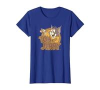Tom and Jerry Water Damaged T-Shirt, Femme, Bleu Royal, XL