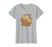 Tom and Jerry Water Damaged T-Shirt, Femme, Gris Chiné, XS