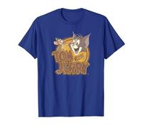 Tom and Jerry Water Damaged T-Shirt, Homme, Bleu Royal, L