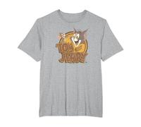 Tom and Jerry Water Damaged T-Shirt, Homme Grandes Tailles, Gris Chiné, 2X Tall