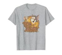 Tom and Jerry Water Damaged T-Shirt, Homme, Gris Chiné, S