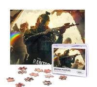 Tom Clancy's Rainbow Six Siege Puzzles de 500 pièces - Puzzle photo personnalisé avec sac de rangement - Puzzle photo stimulant pour adultes - Décoration d'intérieur de mariage (52 x 38 cm)