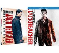 Tom Cruise Steelbook Jack Reacher Double Feature DVD + Blu Ray & Jack Reacher: Never Go Back Movie Bundle