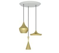 Tom Dixon Beat Pendant System Brass LED Pendelleuchte, Beat Brush Trio Round