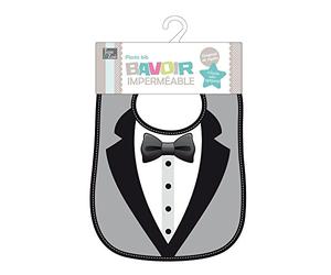 TOM et ZOÉ - PU1000 Bavoir en Plastique Imperméable pour Enfants - Design Coloré - Léger et Facile à Nettoyer - Conçu pour Repas à la Maison ou en Déplacement - Taille 8 - Blanc Design Assorti