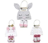 Tom et ZOÉ - PU2167 Ensemble Chaussettes et Bonnet Bébé Fille en Coton Doux - Design Coloré et Pratique - Taille 0-6 Mois - Couleur Rose - Design Assorti