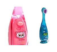 TOM ET ZOÉ - SB10978 Brosse à Dents Enfant LED - Minuterie Intégrée, Poils Souples pour Nettoyage Doux, Ergonomique pour Petites Mains, 3-6 Ans, Couleurs Variées