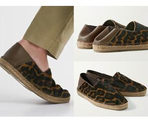 Tom Ford Barnes Léopard Pr Calf Hair Espadrilles Chaussures Diapositives