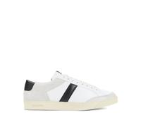 Tom Ford - Baskets Basses en Cuir Grainé Suédé - Homme - Chaussures - Blanc - Taille: 44 EU
